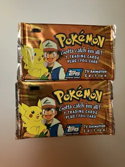 1999 Topps Pokemon Packs TV Animation Edition Factory Sealed qty 2 - Image 1