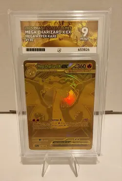 Pokemon TCG Mega Charizard X EX Mega Hyper Rare #130 Ace Mint 9 - Image 1