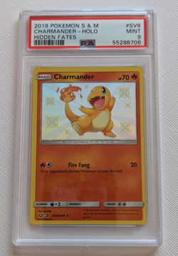 2019 Pokemon Sun & Moon Hidden Fates CHARMANDER Holo SV6/SV94 PSA 9 MINT - Image 1
