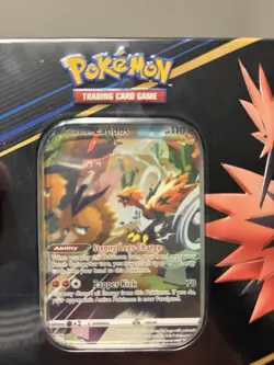Pokemon Crown Zenith Tin Galarian Zapdos Box Promo Booster English 2023 - Image 3