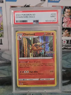 Charizard 010/078 Reverse Rare Pokemon GO TCG PSA 9 MINT - Image 4