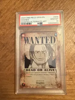 Shanks OP09-004 Parallel Wanted SR Emperors in the New World Foil PSA10 - Image 1