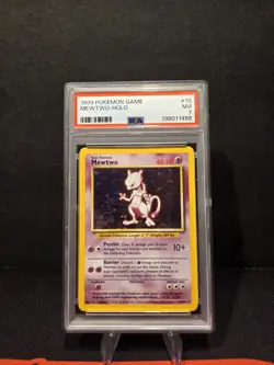 1999 Pokemon TCG Mewtwo Base Set Holo Unlimited Holo Rare Card 10/102 PSA 7 - Image 1