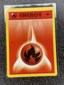 FIRE ENERGY Pokemon Card WOTC 1st Edition Base Set Shadowless 98/102 NM (B) - Image 1