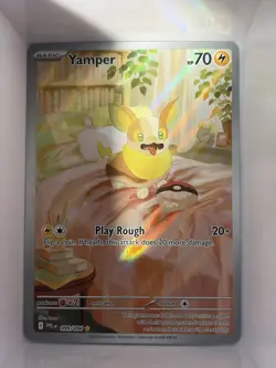 Yamper 099/094 Phantasmal Flames Illustration Rare Pokemon Card Full Art TCG NM - Image 1