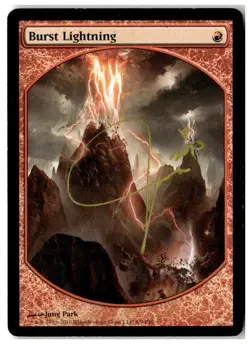 MTG Burst Lightning - Magic Player Rewards Signed Moderately Played English - Image 1