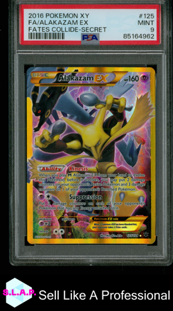 FA/ALAKAZAM EX POKEMON XY FATES COLLIDE-SECRET EN 2016 #125 PSA 9 - Image 1