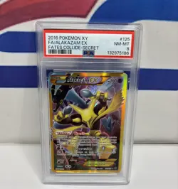 2016 Pokemon XY, FA Alakazam EX # 125 Fates Collide -Secret PSA 8 - Image 1