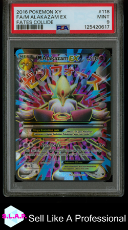 FA/M ALAKAZAM EX FATES COLLIDE POKEMON XY FATES COLLIDE 2016 118 PSA 9 - Image 1