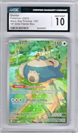 Snorlax Pokemon S&V 151 ETB Promo Illustration Rare #051 CGC 10 Gem! - Image 1
