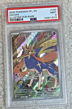 2025 POKEMON PFL EN ZACIAN ILLUSTRATION RARE #100 💎 PSA 9 - Image 1
