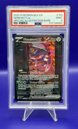 PSA 9 2025 POKEMON BLK EN-BLACK BOLT SPECIAL ILLUSTRATION RARE #169 GENESECT EX - Image 1
