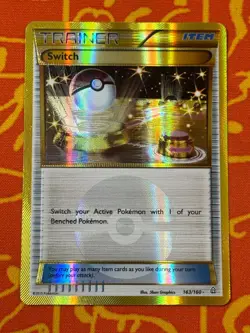 POKEMON TCG SWITCH 163/160 GOLD SECRET EXCELLENT PRIMAL CLASH - Image 1