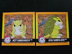 Pokemon 1999 Artbox Series 1 Stickers Sandshrew Sandslash original rare set NM - Image 1