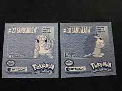 Pokemon 1999 Artbox Series 1 Stickers Sandshrew Sandslash original rare set NM - Image 2
