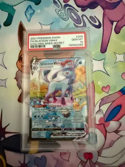 2021 Pokemon Glaceon VMAX 209/203 Evolving Skies Secret Rare Holo PSA 10 - Image 1