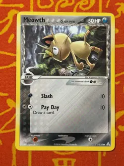 POKEMON TCG MEOWTH 71/110 NON HOLO COMMON HEAVY PLAY EX HOLON PHANTOMS - Image 1