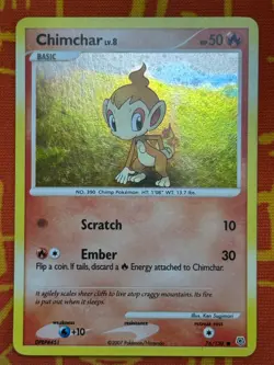 POKEMON TCG CHIMCHAR 76/130 HOLO COMMON MODERATE PLAY DIAMOND & PEARL BASE - Image 1