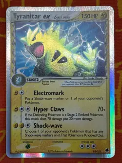 POKEMON TCG TYRANITAR EX 99/101 HOLO MODERATE PLAY DRAGON FRONTIERS - Image 1