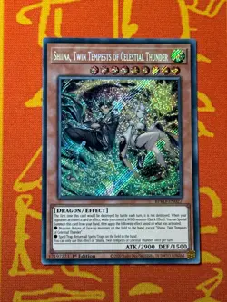 YUGIOH SHIINA, TWIN TEMPESTS OF CELESTIAL THUNDER SECRET RARE NM BPRO-EN027 - Image 1