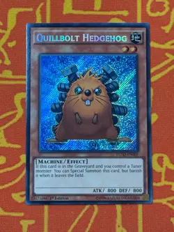 YUGIOH QUILLBOLT HEDGEHOG SECRET RARE 1ST EDITION NM LC5D-EN005 - Image 1