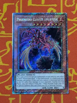 YUGIOH PHOENIXIAN CLUSTER AMARYLLIS PLATINUM SECRET RARE 1ST NM RA04-EN136 - Image 1