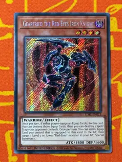 YUGIOH GEARFRIED THE RED-EYES IRON KNIGHT SECRET RARE NM LDS1-EN011 - Image 1