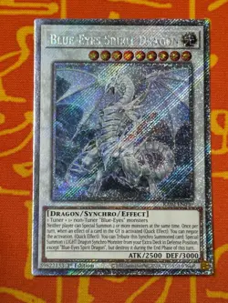 YUGIOH BLUE-EYES SPIRIT DRAGON PLATINUM SECRET RARE 1ST NM RA02-EN030 - Image 1