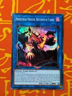 YUGIOH PROMETHEAN PRINCESS, BESTOWER OF FLAMES SUPER RARE 1ST NM RA03-EN050 - Image 1