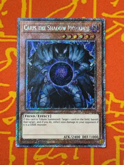 YUGIOH CAIUS THE SHADOW MONARCH PLATINUM SECRET RARE 1ST NM RA03-EN194 - Image 1