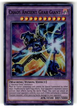Chaos Ancient Gear Giant RATE-EN041 Unlimited Super Rare Raging Tempest LP - Image 1