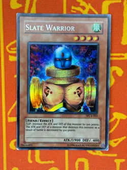 YUGIOH SLATE WARRIOR SECRET RARE HEAVY PLAY WC4-003 - Image 1