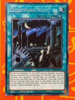 YUGIOH CLOCKWORK NIGHT SECRET RARE 1ST NM RA03-EN071 - Image 1