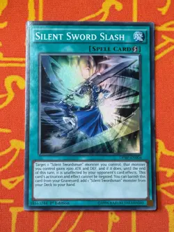YUGIOH SILENT SWORD SLASH SUPER RARE 1ST EDITION EXC DPRP-EN004 - Image 1