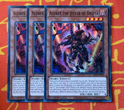 YUGIOH ALUBER THE JESTER OF DESPIA SUPER RARE EXC RA02-EN016 x3 PLAYSET - Image 1
