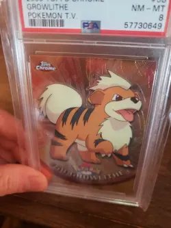 Psa 8 Mint Growlithe Topps Pokemon #58 Holo - Image 1