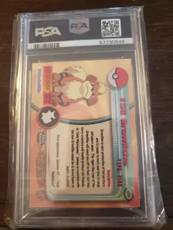 Psa 8 Mint Growlithe Topps Pokemon #58 Holo - Image 3