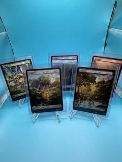 FULL ART CHOCOBO TRACK FOIL BASIC LANDS FINAL FANTASY MTG SET OF 5 - Image 1