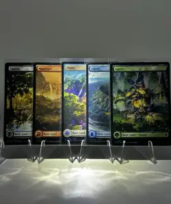 FULL ART CHOCOBO TRACK FOIL BASIC LANDS FINAL FANTASY MTG SET OF 5 - Image 1