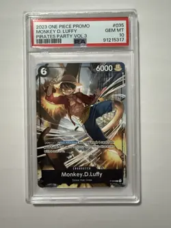 One Piece Promo Monkey D. Luffy Pirates Party Vol 3 #P-035 PSA 10 GEM MINT - Image 1