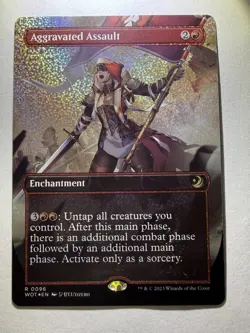 Magic the Gathering MTG Aggravated Assault Confetti Foil WOT 96 NM - Image 2