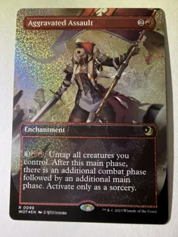 Magic the Gathering MTG Aggravated Assault Confetti Foil WOT 96 NM - Image 3