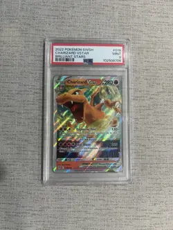 PSA 9 💎 2022 Pokemon Sword & Shield Charizard VSTAR Brilliant Stars Card #018 - Image 1