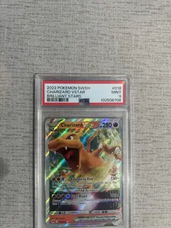 PSA 9 💎 2022 Pokemon Sword & Shield Charizard VSTAR Brilliant Stars Card #018 - Image 2