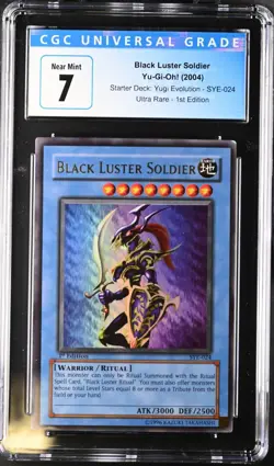 2004 Yu-Gi-Oh TCG Black Luster Soldier SYE-024 Ultra 1st Edition CGC 7 - Image 1
