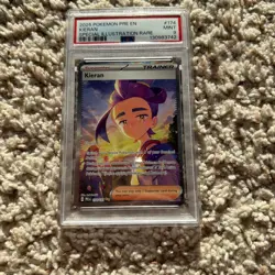 Kieran Prismatic Evolutions Pokemon Card 174/131 PSA 9 MINT! - Image 1