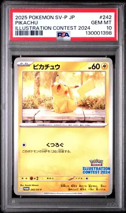 Pokemon PSA 10 Pikachu 242/SV-P Japanese Illustration Contest 2024 2025 - Image 1