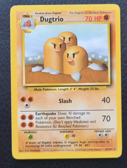 Dugtrio 19/102 Base Set Pokemon TCG 1999 LP/NM - Image 1