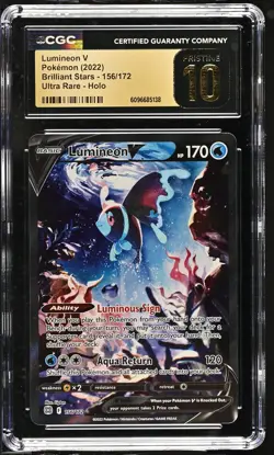 LUMINEON V Brilliant Stars Holo Rare #156 CGC Pristine 10 Pokemon [Nostalgium] - Image 1