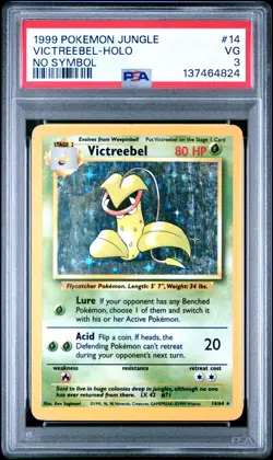 1999 POKEMON JUNGLE NO SYMBOL #14 VICTREEBEL-HOLO PSA 3 - Image 1